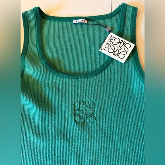 Green Ribbed Tank Top - Medium - Picture 5 of 7